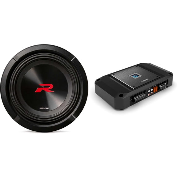Alpine R2-W8D4 8" R-Series Sub w/ R2-A75M Mono Amp Bundle