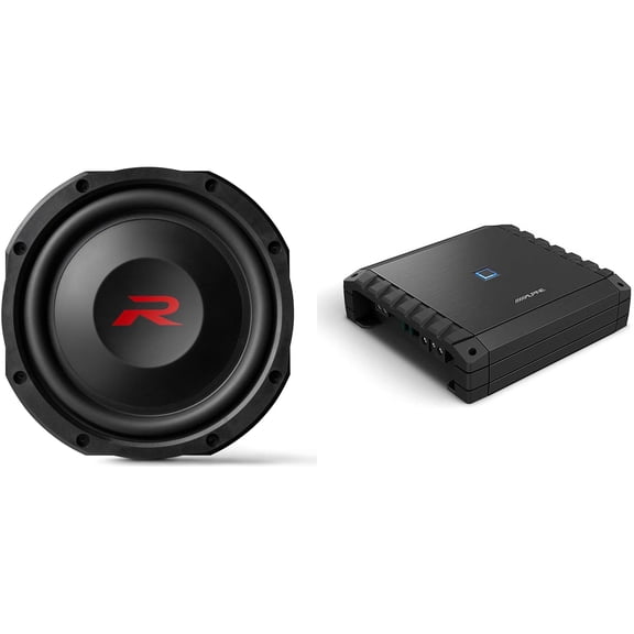 Alpine RS-W10D4 10" Shallow R-Series Sub w/ S2-A60M Mono Amp Bundle