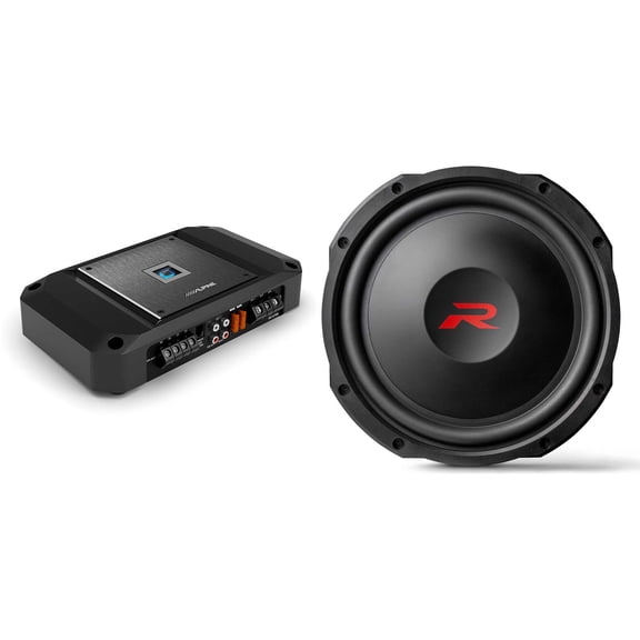 Alpine RS-W12D2 12" Shallow R-Series Sub w/ R2-A75M Mono Amp Bundle