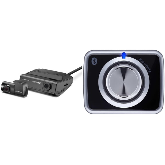 Alpine RUX-H02 Bass Knob & DVR-C320R Premium 1080P Night Vision Dash Camera Bundle