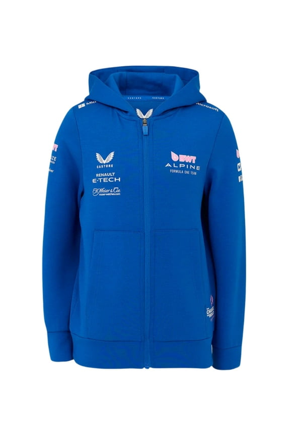 Racing F1 2025 Kids Team Full Zip Hoodie - Lapis Blue