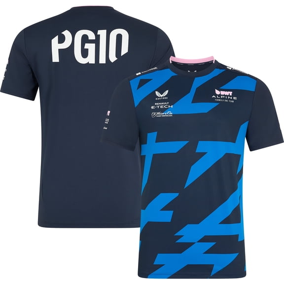 Men's Castore Pierre Gasly Navy Alpine 2025 Team Wear Driver T-Shirt