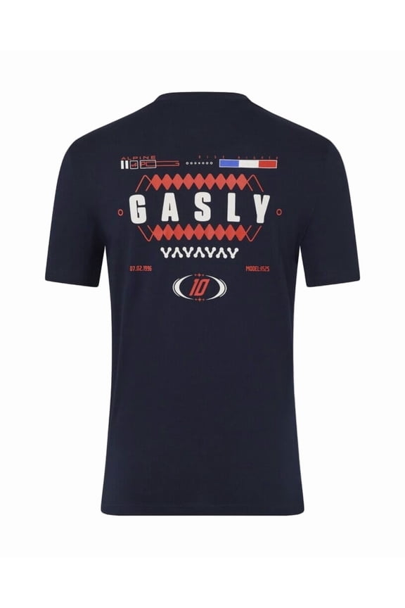Racing F1 Pierre Gasly Relaxed Fit T-Shirt- White/French Navy