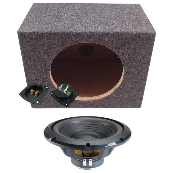 Alpine Rear Angle Sealed Single 12" W12S4 Loaded Subwoofer Sub Box Enclosure 250W RMS 4 Ohm
