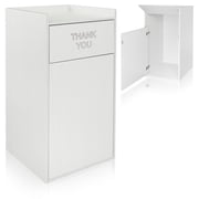 Alpine Restaurant Trash Can Cabinet - Thank You Trash Can Commercial Trash Can 40 Gallon, Garbage Receptacle with Tray Holder for Restaurants, Cafeterias White