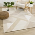 thumbnail image 1 of Alpine Rug Co. Elizabeth Collection - Beige/Blue Carved Geometric Modern Rug 7'10" x 10'10", 1 of 5