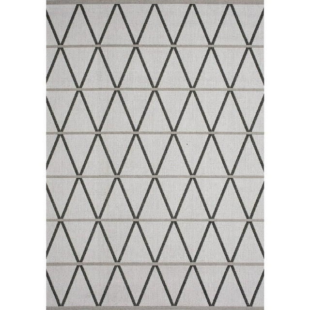 Novelle Home Jewel Grey Black Geometric Indoor/Outdoor Area Rug