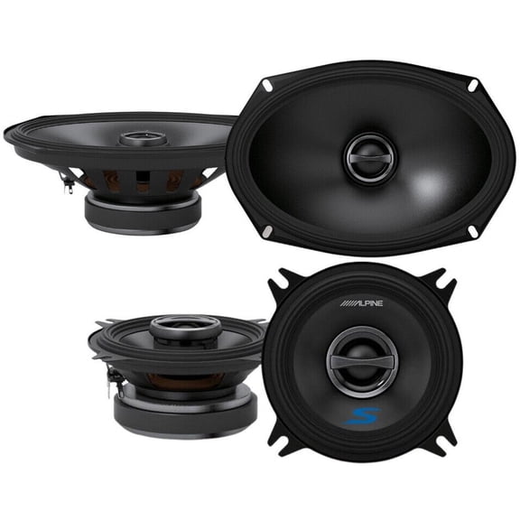 Alpine S-Series S-S69 6"X9" 2-Way Coaxial Speaker and S-S40 4" Coaxial Speaker