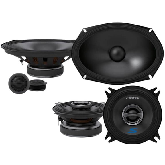 Alpine S-Series S-S69C 6"X9" 2-Way Component Speaker & S-S40 4" Coaxial Speakers