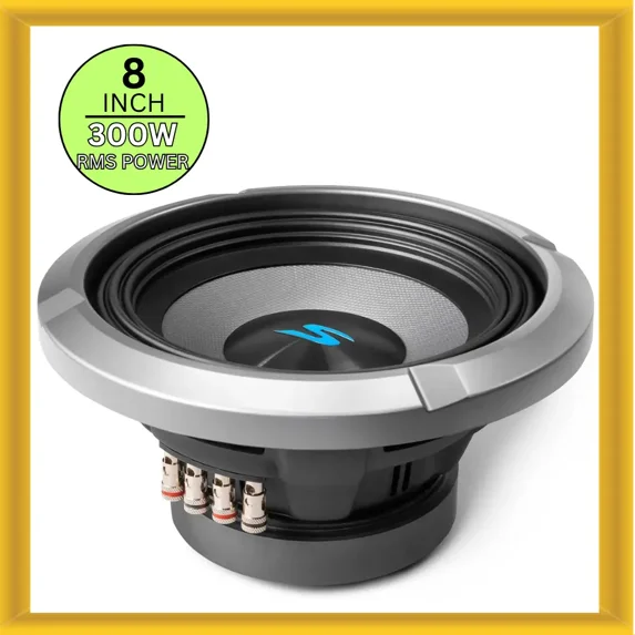 Alpine S2-W8D4 8" S-Series Dual 4 Ohm Car Subwoofer, 900W Max, 300W RMS