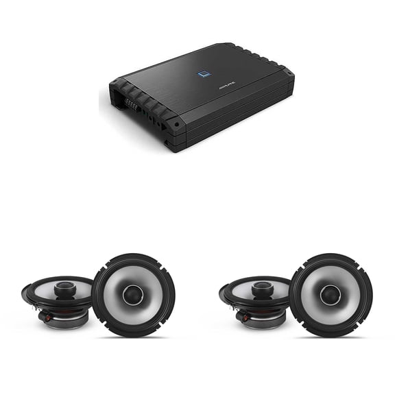 Alpine S2-A55V S-Series Class-D 5-Channel Amplifier, Hi-Res Certified, 40W x 4 + 200W x 1 @ 4 , 60W x 4 +300W x 1 @ 2 w/ (2 pair ) S2-S65 Coaxial Bundle