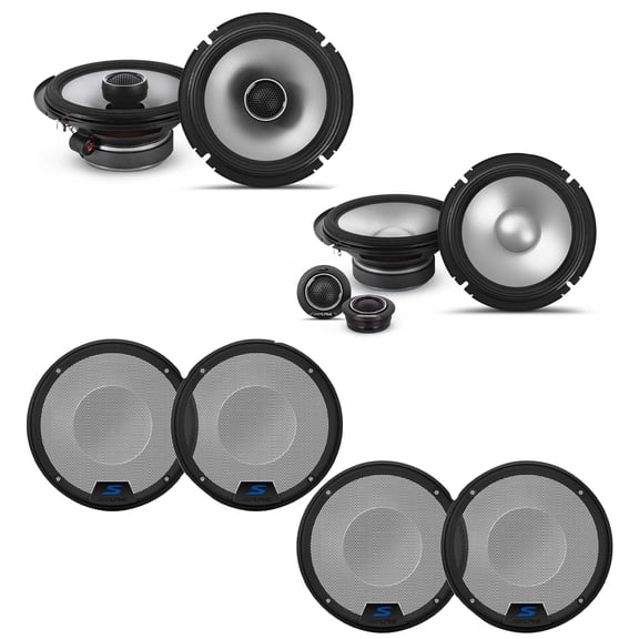 Alpine S2 S-Series 6.5" Component & Coaxial Bundle w/ (2) KTE S-Series Speaker Grill