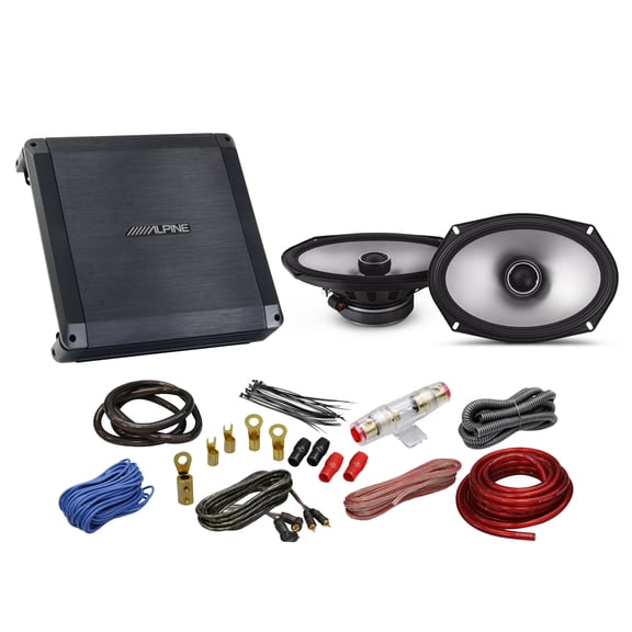 Alpine S2-S69 6x9" 600W Car Audio Speaker + BBX-T600 2 Ch Amplifier+ KIT4 Amp Kit