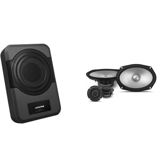Alpine S2-S69C - Next-Generation S-Series 6x9" Component Speaker Set w/ PWE-S8 Powered 8inch Woofer Bundle