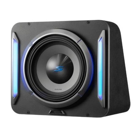 Alpine - PrismaLink S2-Series 8" Single Voice Coil 2 ohm Preloaded Subwoofer Wedge Enclosure - Black