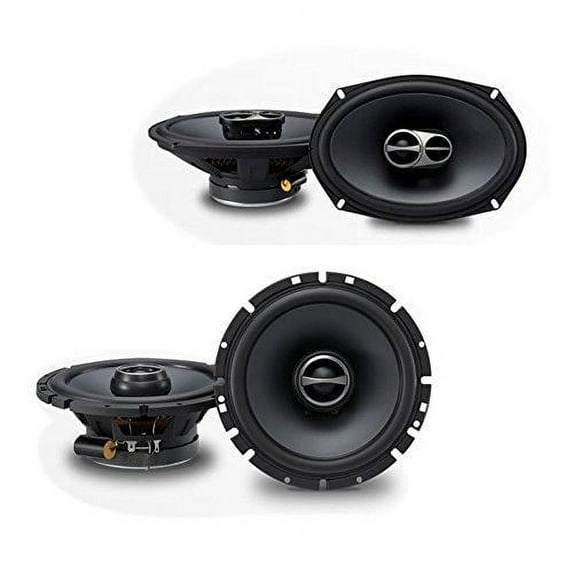 Alpine SPS-610 6-1/2" 2-Way Type-S Series Coaxial Car Speakers + Alpine SPS-619 6x9" Coaxial 3-Way Type-S Speaker Set.
