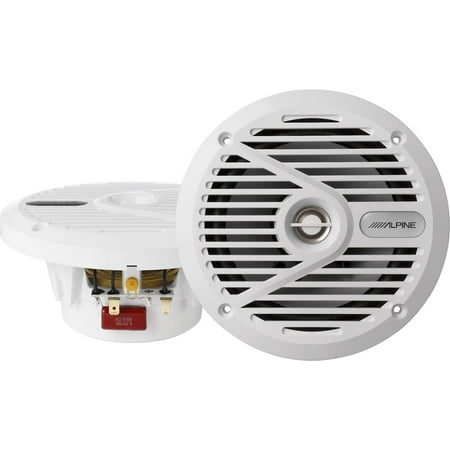 Alpine - 6.5" 2-Way Marine Coaxial Speakers with Poly-Mica Woofer Cones (Pair) - White