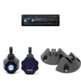 thumbnail image 1 of Alpine SPV-65RGB-CAN 6.5” Cage-Mounted Universal Weather-Resistant Coaxial RGB LED Speaker Pods w/ KTE-65CAN-SM Surface Mounts & UTE-73BT Source Unit, 1 of 9