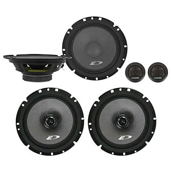 Alpine SXE-1751S 6.5" 280w Component + SXE1726S 6.5" 220W Car Audio Coaxial Speakers