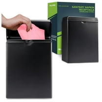 Alpine Sanitary Napkin Receptacle – Wall Mounted Tampon Holder For Bathroom Provides Clean & Odor-Free Restroom for Home, Office & Public Restrooms (Stainless Steel Black)