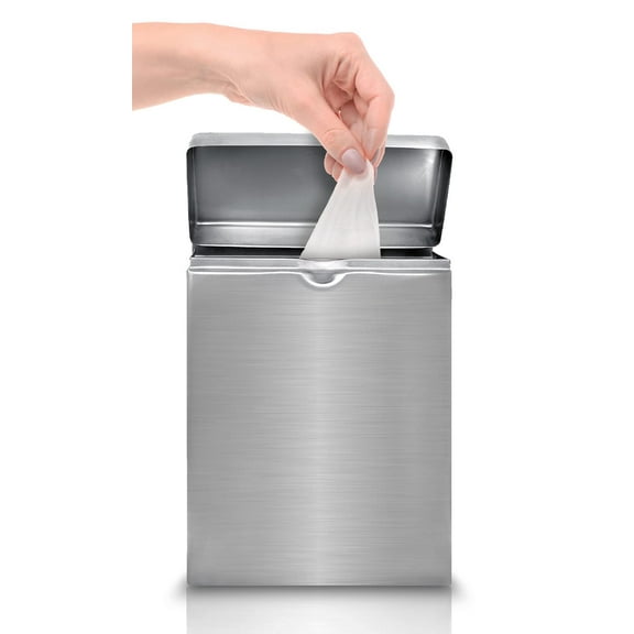 Alpine Sanitary Napkin Receptacle – Wall Mounted Tampon Holder For Bathroom, Provides Odor-Free & Clean Restroom, Perfect for Home, Office & Public Restrooms (Stainless steel)