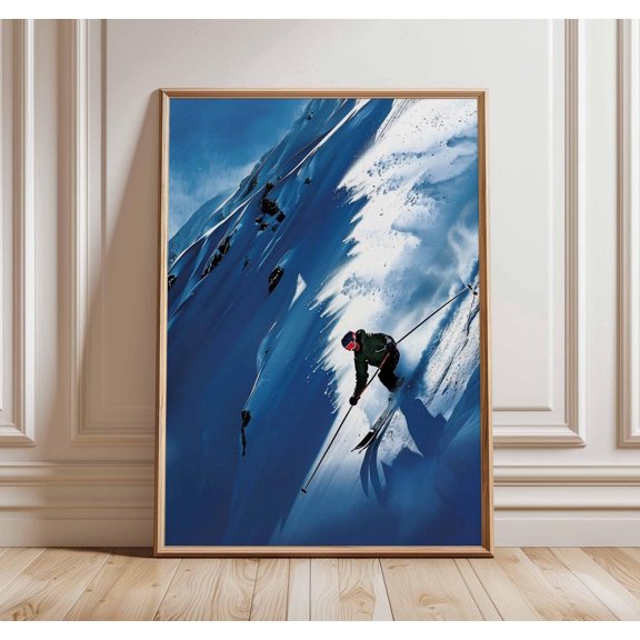 Alpine Skiing Winter Sports Poster Unframed Paper Print