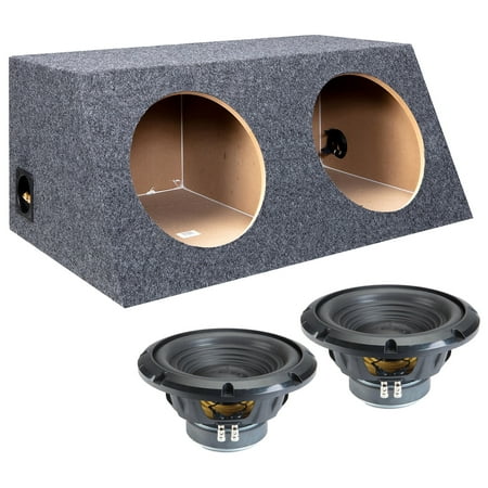 Alpine Slanted Hatchback Sealed Dual 10" W10S4 Loaded Subwoofer Sub Box Enclosure 500W RMS 4 Ohm