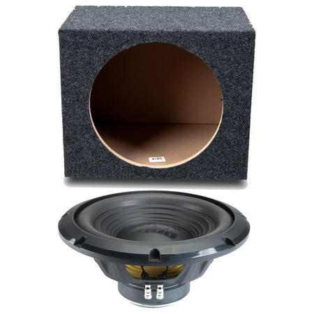 Alpine Slanted Hatchback Sealed Single 12" W12S4 Loaded Subwoofer Sub Box Enclosure 250W RMS 4 Ohm