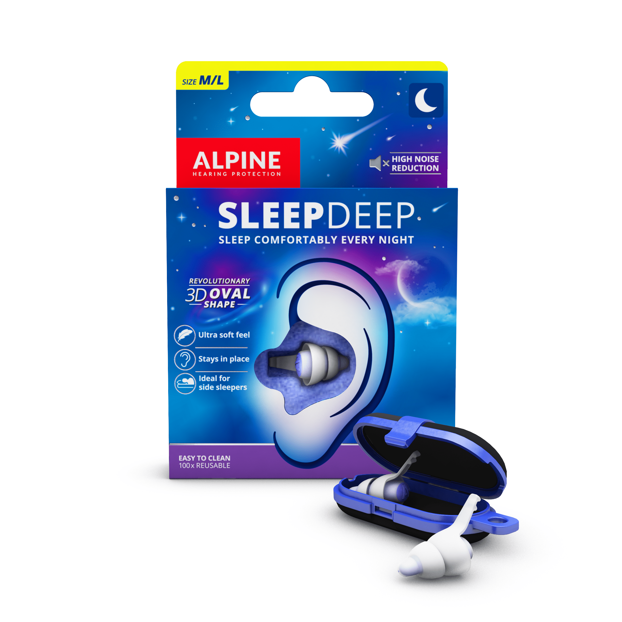 Alpine Sleepdeep Soft Ear Plugs For Sleeping And Concentration New 3d Oval Shape And Noise 8869