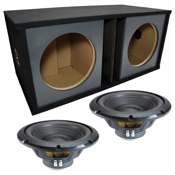 Alpine Slot Paintable Baffle Vented Dual 12" W12S4 Loaded Subwoofer Sub Box Enclosure 500W RMS 4 Ohm