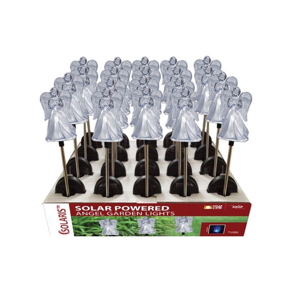 Alpine Solar Angel Garden Stake With Blue Led Light - 35 Inch