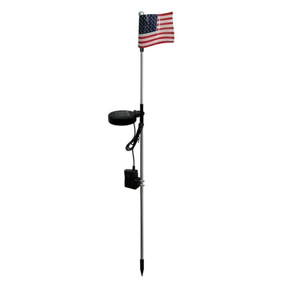 Alpine Solaris Multicolored Acrylic/Metal 34 in. H USA Flag Outdoor Garden Stake