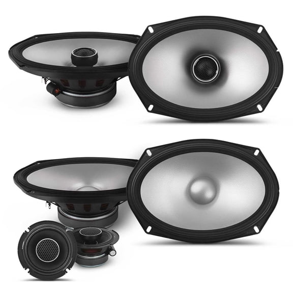 Alpine Speaker Bundle Compatible with Select Dodge Ram Crew Cab 2012+ - S2 6x9 Components, S2 6x9 Coaxials