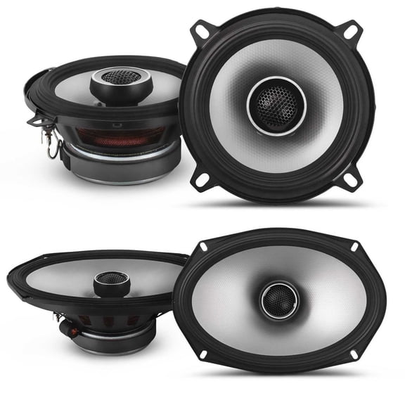 Alpine Speaker Bundle Compatible with select Dodge Ram Truck 1994-2011 - S2 6x9" Coaxial Speakers, and S2 5.25" Coaxial Speakers.