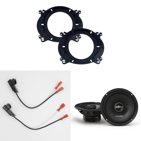 Alpine Speakers 6.5 inch for Chevrolet Silverado 1999-2006 Upgrade Kit - Pair of DM Series with Adapters and Harness, Coaxial 6 1/2 Car Audio Front Door Speaker for Chevy S2-S65