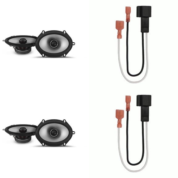 Alpine Speakers 6X8 inch for Ford F-150 1999-2014 Upgrade Kit - 4 Pack of S2 Series with Harness, Coaxial Car Audio Front and Rear Door Speaker S2-S68