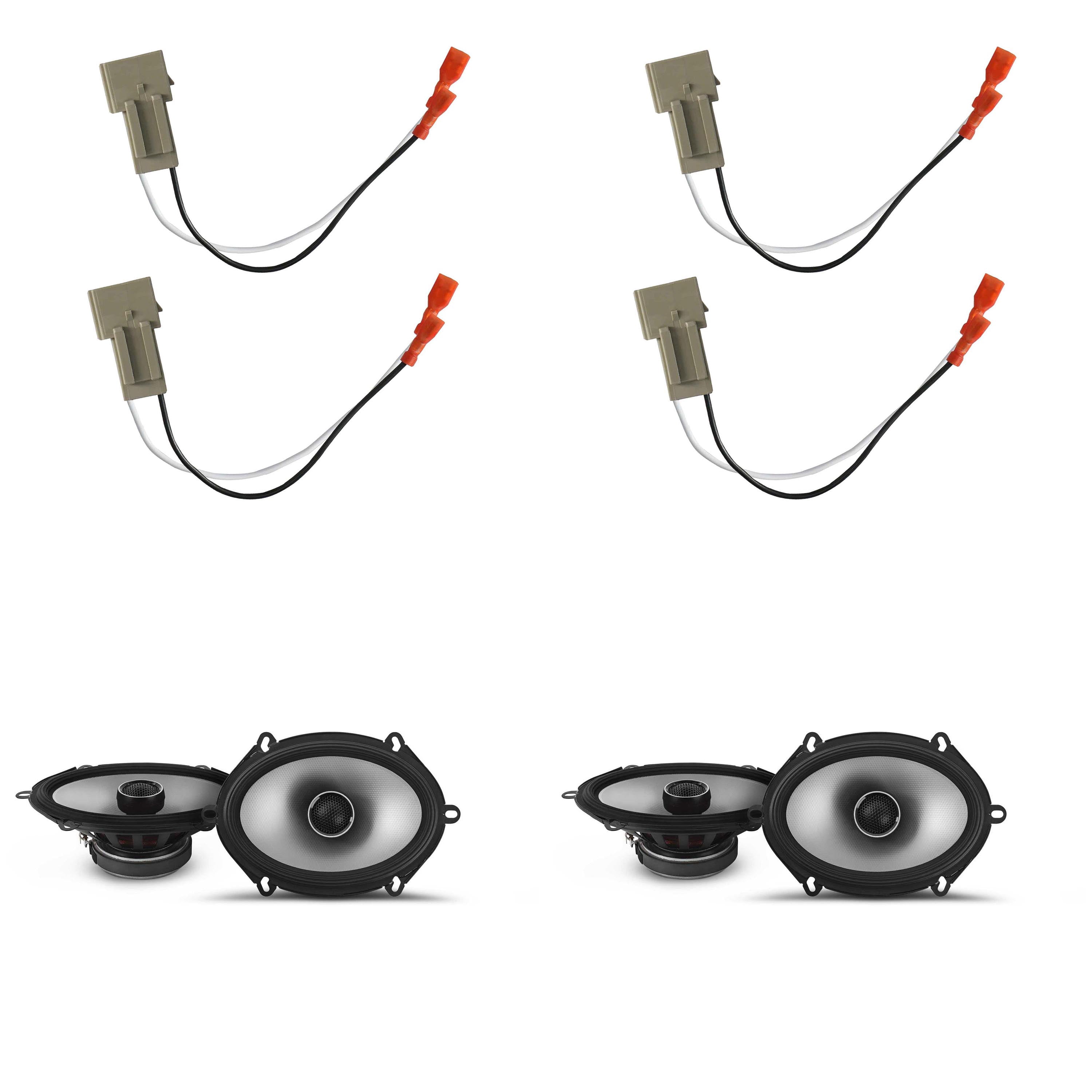 Alpine Speakers 6X8 inch for Ford F-250/F-350/F-450/F-550 1999-2004 Upgrade Kit - 4 Pack of S2 Series with Harness, Coaxial Car Audio Front Door and Rear Door or Side Panel Speaker S2-S68