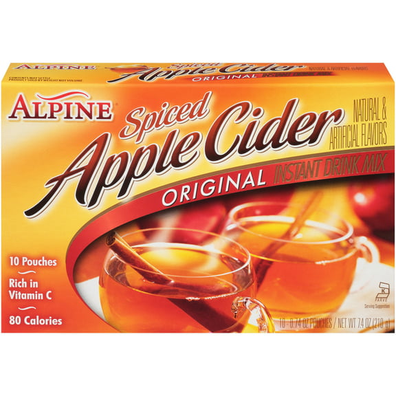 Alpine Spiced Cider Original Drink Mix, Apple Flavor, 10 Pouches