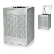 Alpine Stainless Steel Commercial Trash Can - Large Perforated 40 Gallon Trash Can Open Top, Heavy Duty Garbage Can for Indoor & Outdoor Use, Perfect for Office, Commercial Bathroom, Hotel, Lobby, an
