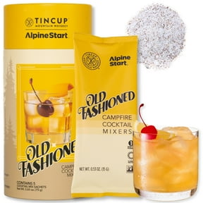 Alpine Start Old Fashioned Campfire Cocktail Mixers - Individual Powder Mix for Bourbon Spirits, Mocktails and Non Alcoholic Whiskey Drinks with Caramelized Sugar, Cherry Flavoring (2.65 OZ)5 Packets