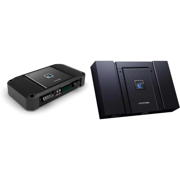 Alpine Status HDA-F60 Hi-Res 4-Ch. Amp, 100W x 4 at 4-Ohm, 150W x 4 at 2-Ohm & R2-A150M Mono Sub Amp - 1500W at 1-Ohm Bundle