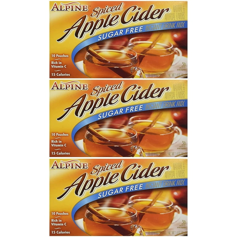 Alpine Apple Flavored Spiced Cider Drink Mix Pack of 3 1.4oz