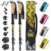 Alpine Summit Hiking/Trekking Poles with Quick Locks, Walking Sticks with Strong and Lightweight 7075 Aluminum and Cork Grips - Enjoy The Great Outdoors