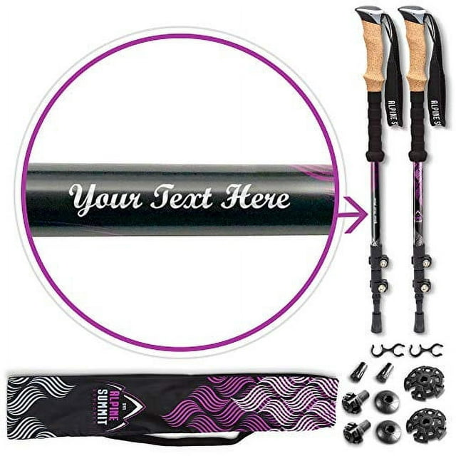 Alpine Summit Hiking/Trekking Poles with Quick Locks, Walking Sticks with Strong and Lightweight 7075 Aluminum and Cork Grips - Enjoy The Great Outdoors