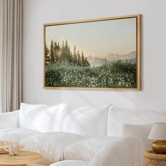 Alpine Sunset Meadow Mountain Landscape Unframed Paper Print
