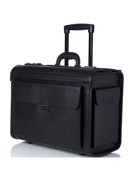 19 Wheeled Briefcase Rolling Case Sales Sample Pilot Lawyer Attache