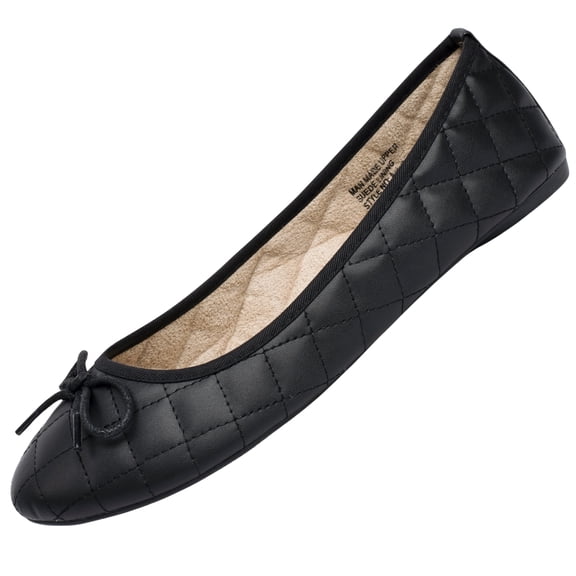 Alpine Swiss Women’s Aster Ballet Flats Patent Leather Slip-On Shoes Quilted Pillow Stitch Rounded Toe Everyday Comfortable Fashion Footwear