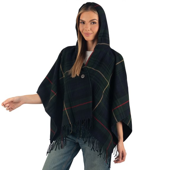 Alpine Swiss Carol Womens Shawl Wrap with Hood Poncho Sweater Large Scarf Fringe