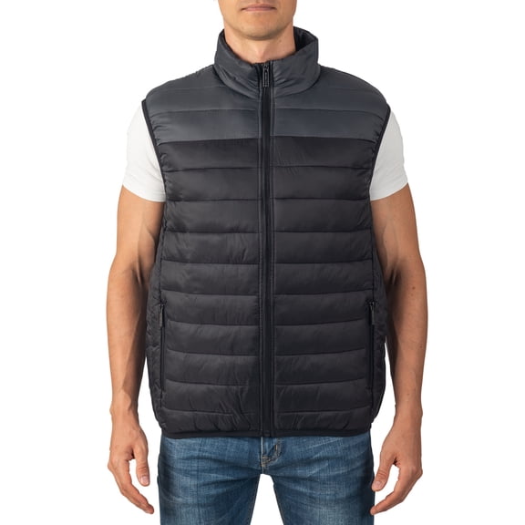 Alpine Swiss Clark Mens Puffer Vest Down Alternative Water Resistant Packable Outerwear Zip Up Pockets Warm Versatile Layer