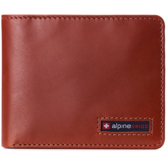 Alpine Swiss Connor Executive Bifold Wallet | Business Passcase for Men | Premium Leather | Dual ID Windows | RFID Blocking | Gift Box Included
